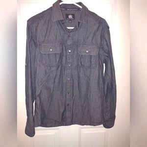 Rock & Republic Button Down Long Sleeve Shirt Mens Small Rockabilly